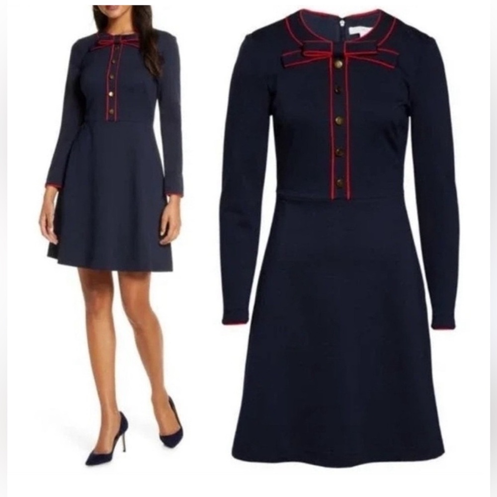 1901 dress Blue and Red A-Line with Peter Pan Collar NWT size 2 Nordstrom